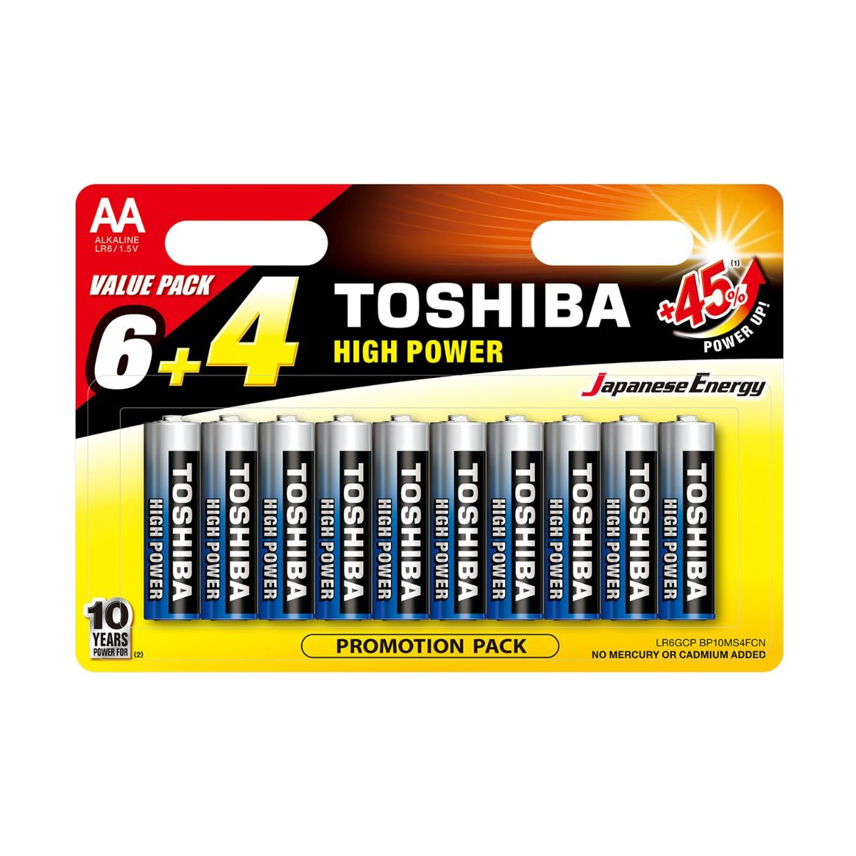 Piles - Toshiba - Pile LR6/1,5V AA (Lot de 10)