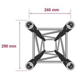 	Structures Alu Quatro 290 Charge Lourde Silver - ConteStage - QUATRO-100
