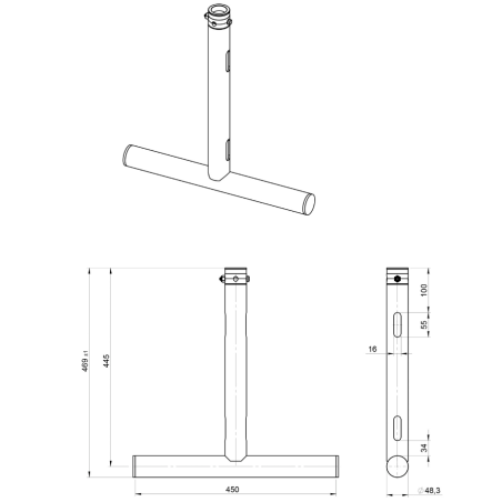 Structures Alu Tube 50mm Black - ConteStage - BT-TRUSS T-DROP ARM BLK...