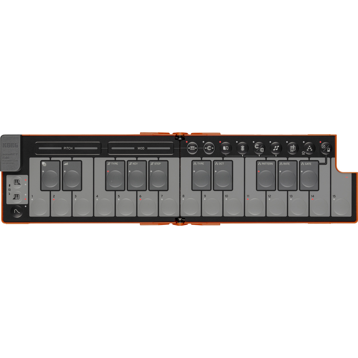Claviers maitres compacts - Korg - NANOKEY FOLD LAVA ORANGE