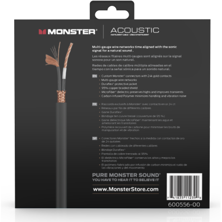 Câbles JACK / JACK - Monster Cable - PROLINK ACOUSTIC INSTRUMENT...