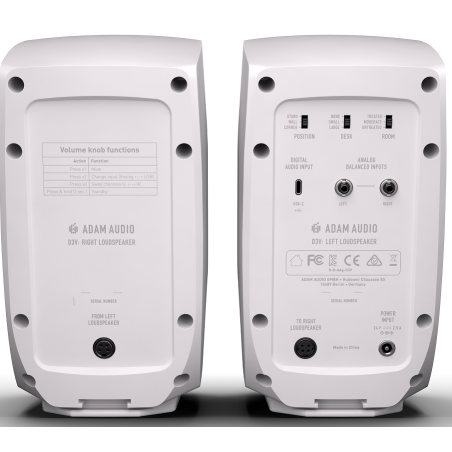 Enceintes monitoring de studio - Adam Audio - D3V BLANC (PAIRE)
