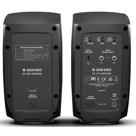 Enceintes monitoring de studio - Adam Audio - D3V NOIRE (PAIRE)