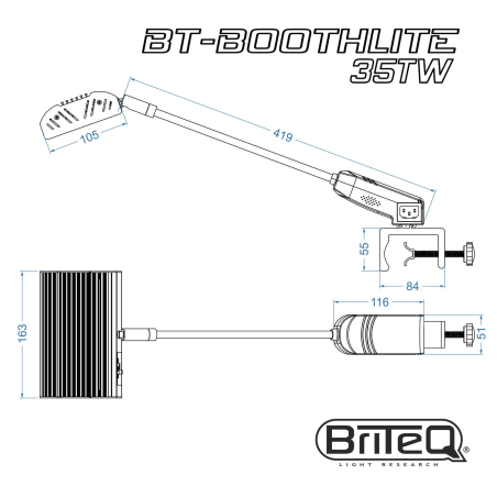 Accessoires éclairage - BriteQ - BT-BOOTHLITE 35TW