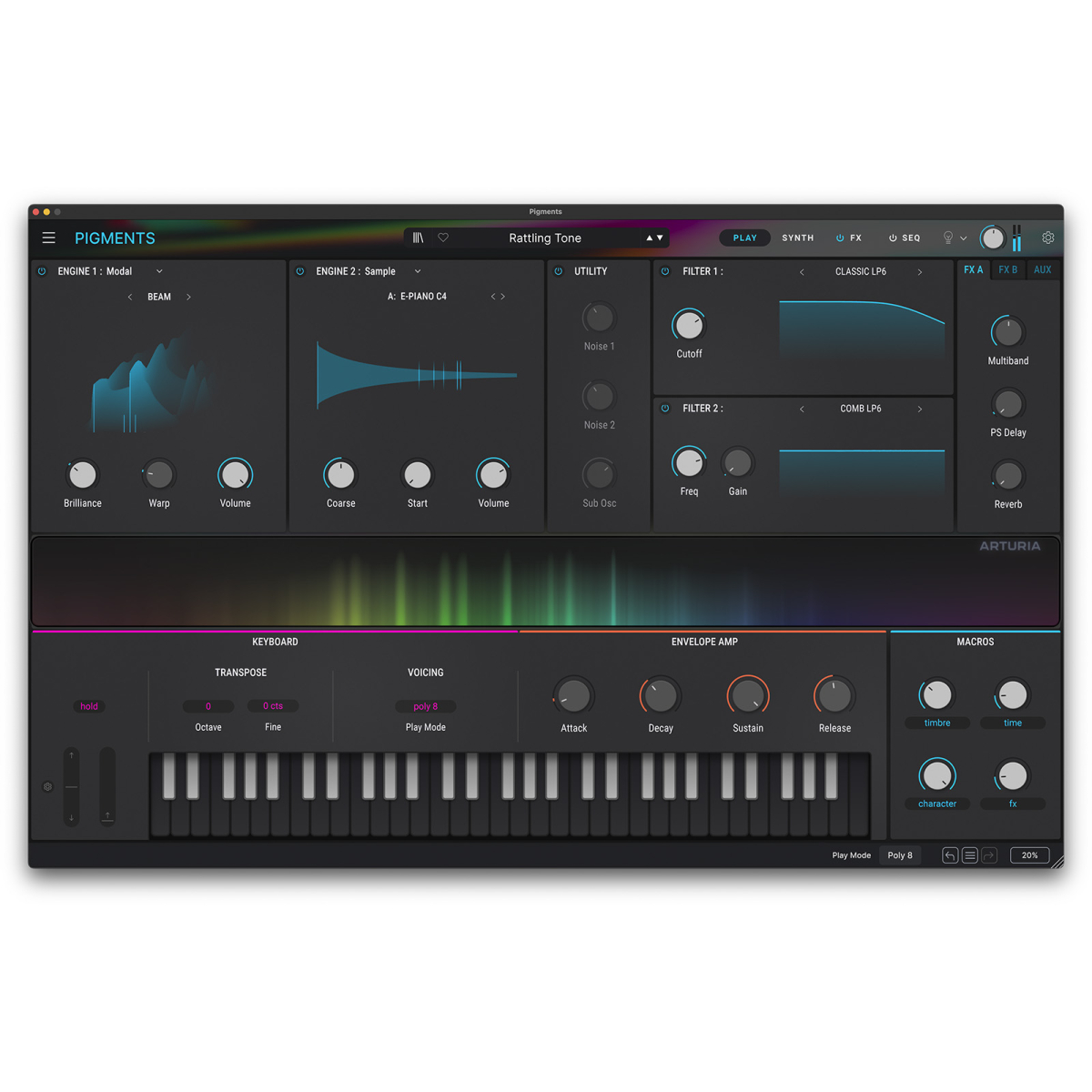Logiciels instruments virtuels - Arturia - PIGMENTS 6 EDU