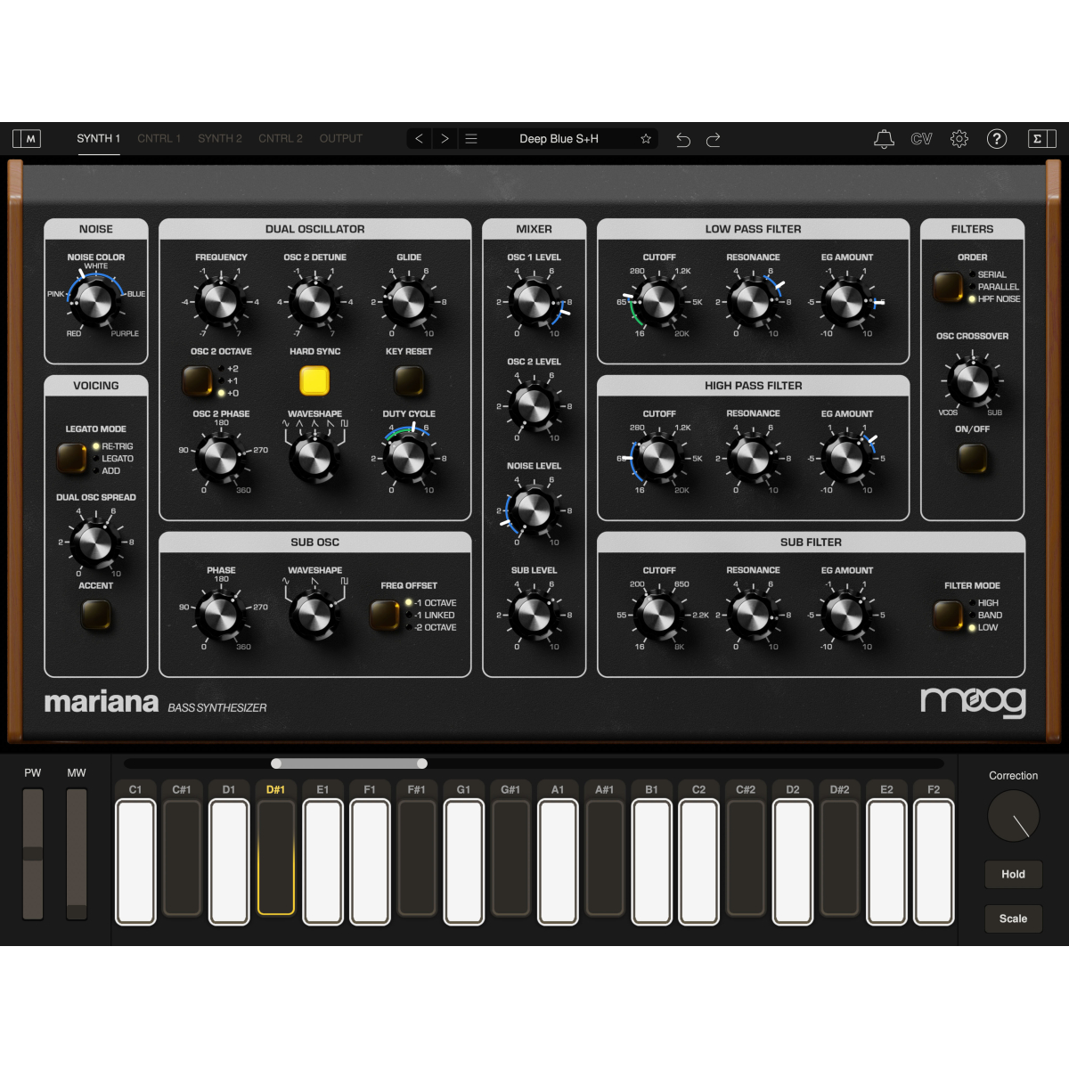 Logiciels instruments virtuels - Moog - MARIANA