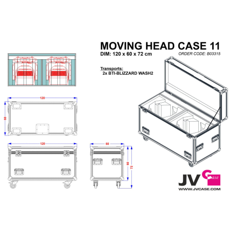 Flight cases éclairage - BriteQ - MOVING HEAD CASE 11