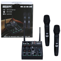 	Consoles analogiques - Power Acoustics - Sonorisation - MX 22 UB 2HF