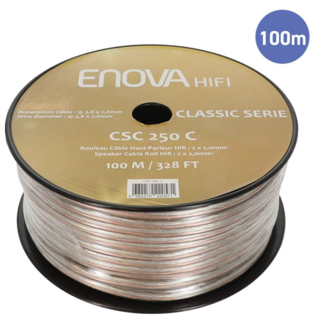 Câble hauts parleurs au mètre - Enova Hifi - CSC 250 C (BOBINE 100M)