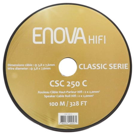 Câble hauts parleurs au mètre - Enova Hifi - CSC 250 C (2x2mm - 100m)