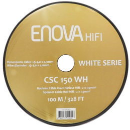 	Câble hauts parleurs au mètre - Enova Hifi - CSC 150 WH (2x1,5mm - 100m)