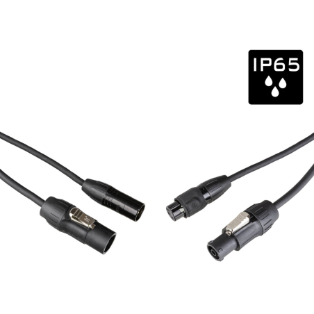 Câbles alimentation Powercon True1 - Hilec - PCT1-HYBRID-XLR3-5M (5m)