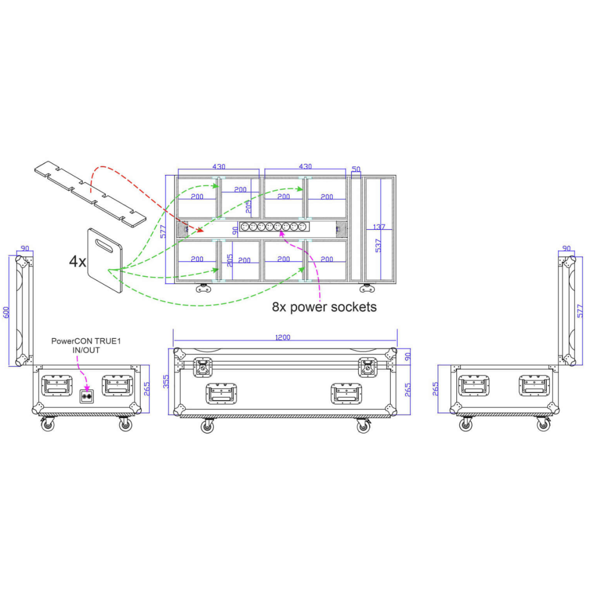 Flight cases éclairage - BriteQ - CASE FOR AKKU BEAMER+CHROMA