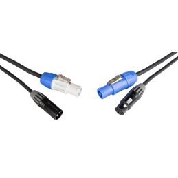 Câbles hybrides alimentation et DMX - Hilec - PC-HYBRID-XLR3-1M5 (5m)