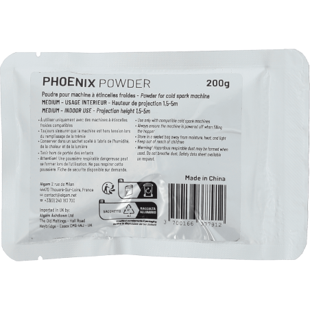 Poudre machines à étincelles froides - Algam Lighting - Phoenix Powder