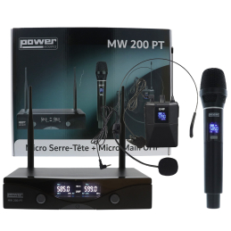 	Micros chant sans fil - Power Acoustics - Sonorisation - MW 200 PT