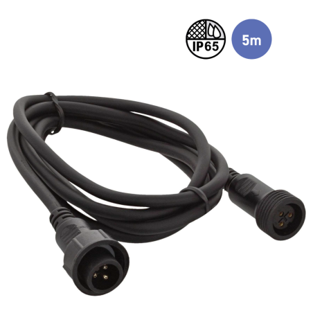 Câbles DMX éclairage XLR 3 points - Power Lighting - CABLE IP DMX 5M IN/OUT