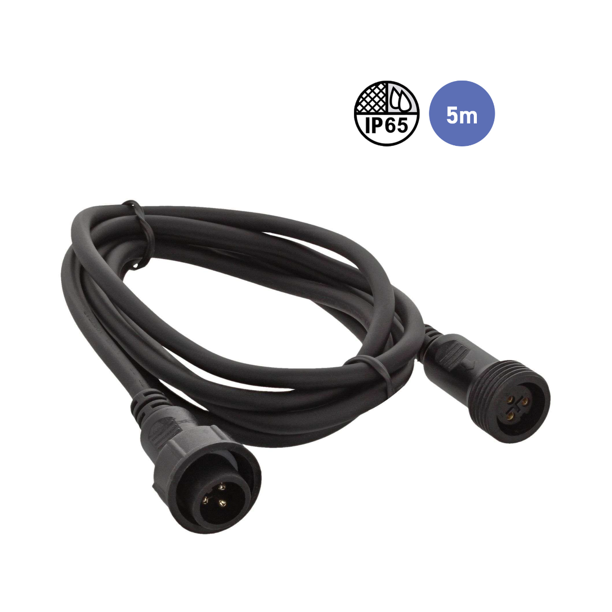 Câbles DMX éclairage XLR 3 points - Power Lighting - CABLE IP DMX 5M IN/OUT