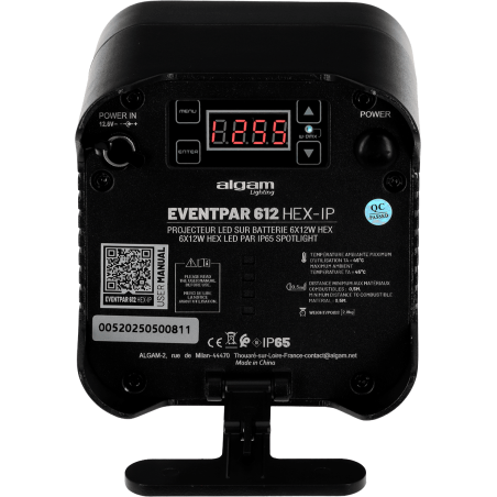 Projecteurs sur batteries - Algam Lighting - EVENT PAR 612 HEX IP