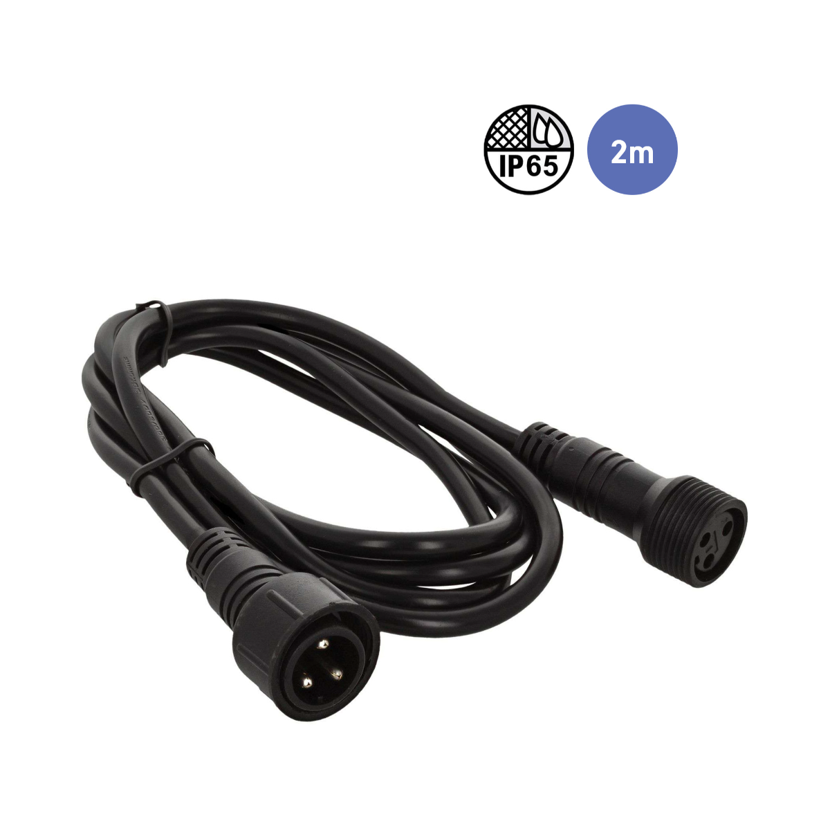 Câbles DMX éclairage XLR 3 points - Power Lighting - CABLE IP SECTEUR 5M IN/OUT...