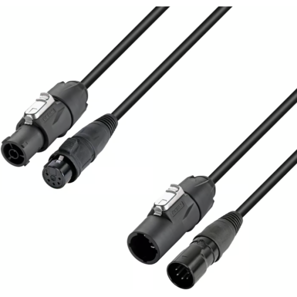 Câbles hybrides alimentation et DMX - Adam Hall - 4 STAR H TCON 5D 0150 (1.5m)