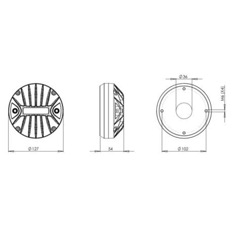 Tweeters - B&C Speakers - DE1090TN 8 Ohms