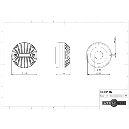 Tweeters - B&C Speakers - DE991TN 8 Ohm