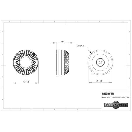 Tweeters - B&C Speakers - DE780TN 8 Ohm