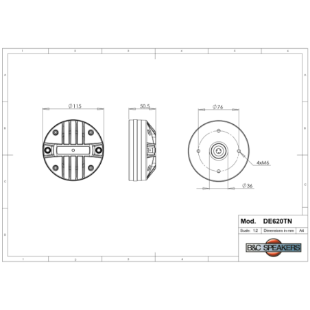 Tweeters - B&C Speakers - DE620TN 8 Ohm