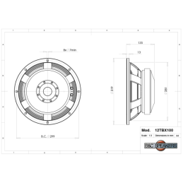 	Hauts parleurs basse fréquence - B&C Speakers - 12TBX100 4 Ohm