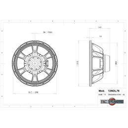 	Hauts parleurs basse fréquence - B&C Speakers - 12NDL76 8 Ohm