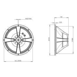 	Hauts parleurs basse fréquence - B&C Speakers - 12HPL64 4 Ohm