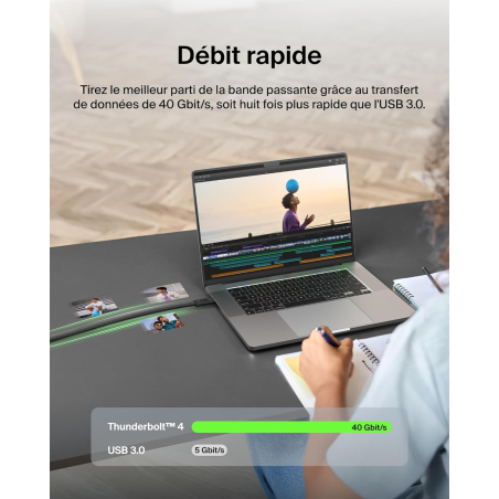 Câbles USB C / USB C - Belkin - CABLE THUNDERBOLT 4 (1m)