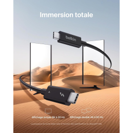 	Câbles USB C / USB C - Belkin - CABLE THUNDERBOLT 4 (1m)