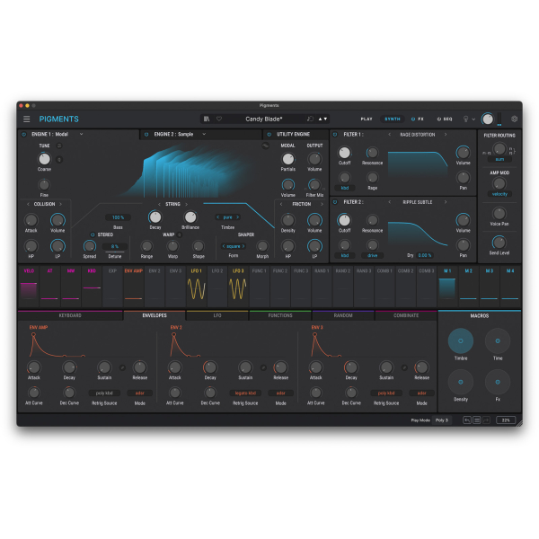 Logiciels instruments virtuels - Arturia - Pigments 7 EDU