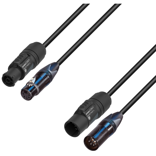 Câbles hybrides alimentation et DMX - Adam Hall - 5 STAR H TCON 5D 0150 (1.5m)