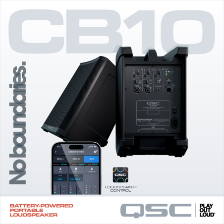 Enceintes amplifiées sur batteries - QSC Pro Audio - CB10