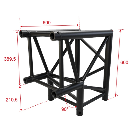 Structures Alu Quatro 390 Charge Lourde Black - ConteStage - QUATRO39-A01 blk