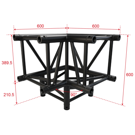 Structures Alu Quatro 390 Charge Lourde - ConteStage - QUATRO39-A02 (Noir)