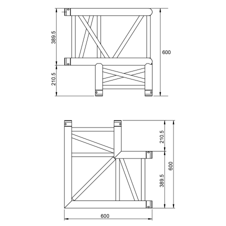 Structures Alu Quatro 390 Charge Lourde Black - ConteStage - QUATRO39-A02 blk