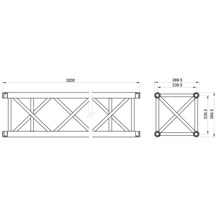 Structures Alu Quatro 390 Charge Lourde Black - ConteStage - QUATRO39-300 blk
