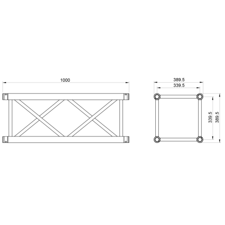 Structures Alu Quatro 390 Charge Lourde - ConteStage - QUATRO39-100 (Noir)