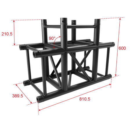 Structures Alu Quatro 390 Charge Lourde - ConteStage - QUATRO39-A03 (Noir)