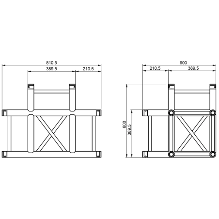 Structures Alu Quatro 390 Charge Lourde - ConteStage - QUATRO39-A05 (Noir)