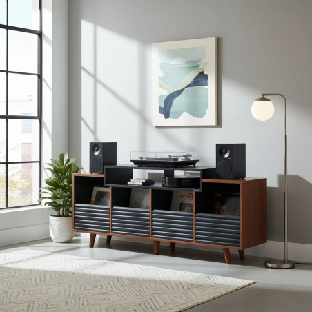 Meubles Disques et Platines Vinyles - NorStone - Oslo 1600 Noir et Noyer