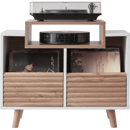 	Meubles Disques et Platines Vinyles - NorStone - Oslo 800 Blanc et Chêne