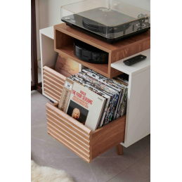 	Meubles Disques et Platines Vinyles - NorStone - Oslo 800 Blanc et Chêne