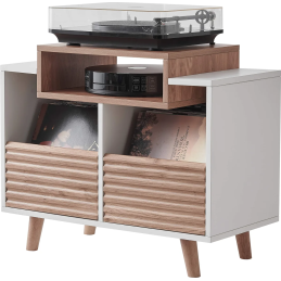 	Meubles Disques et Platines Vinyles - NorStone - Oslo 800 Blanc et Chêne