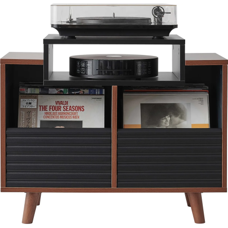 Meubles Disques et Platines Vinyles - NorStone - Oslo 800 Noir et Noyer