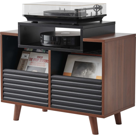 Meubles Disques et Platines Vinyles - NorStone - Oslo 800 Noir et Noyer